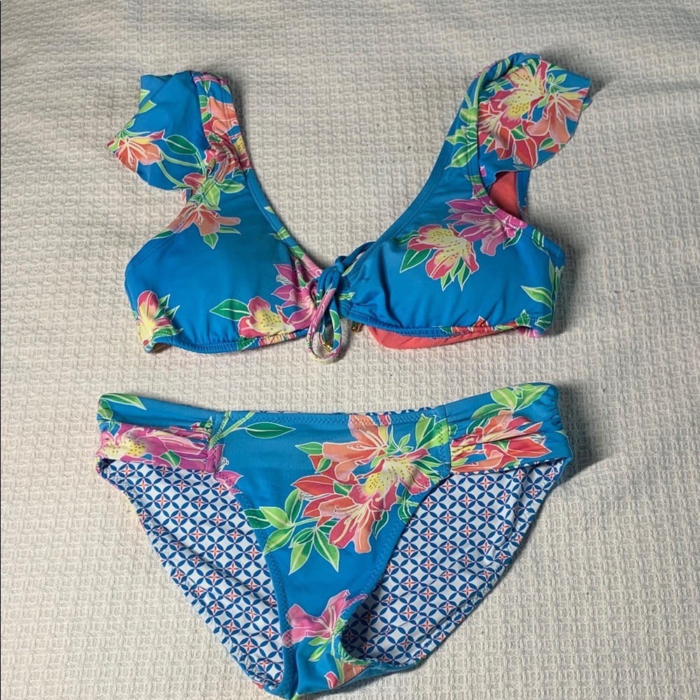 Tommy Bahama blue floral bikini size XS